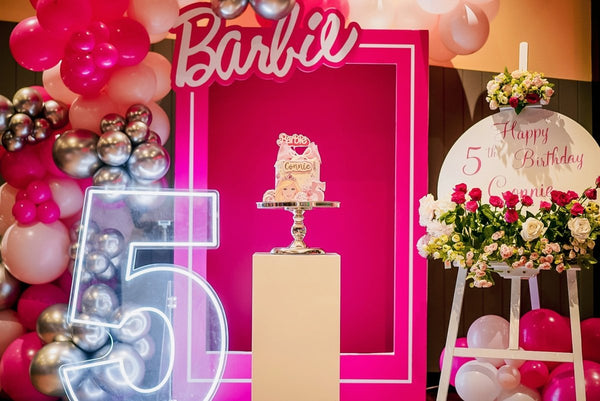 5th Birthday Barbie theme party decoration with Barbie Box - Everything Party