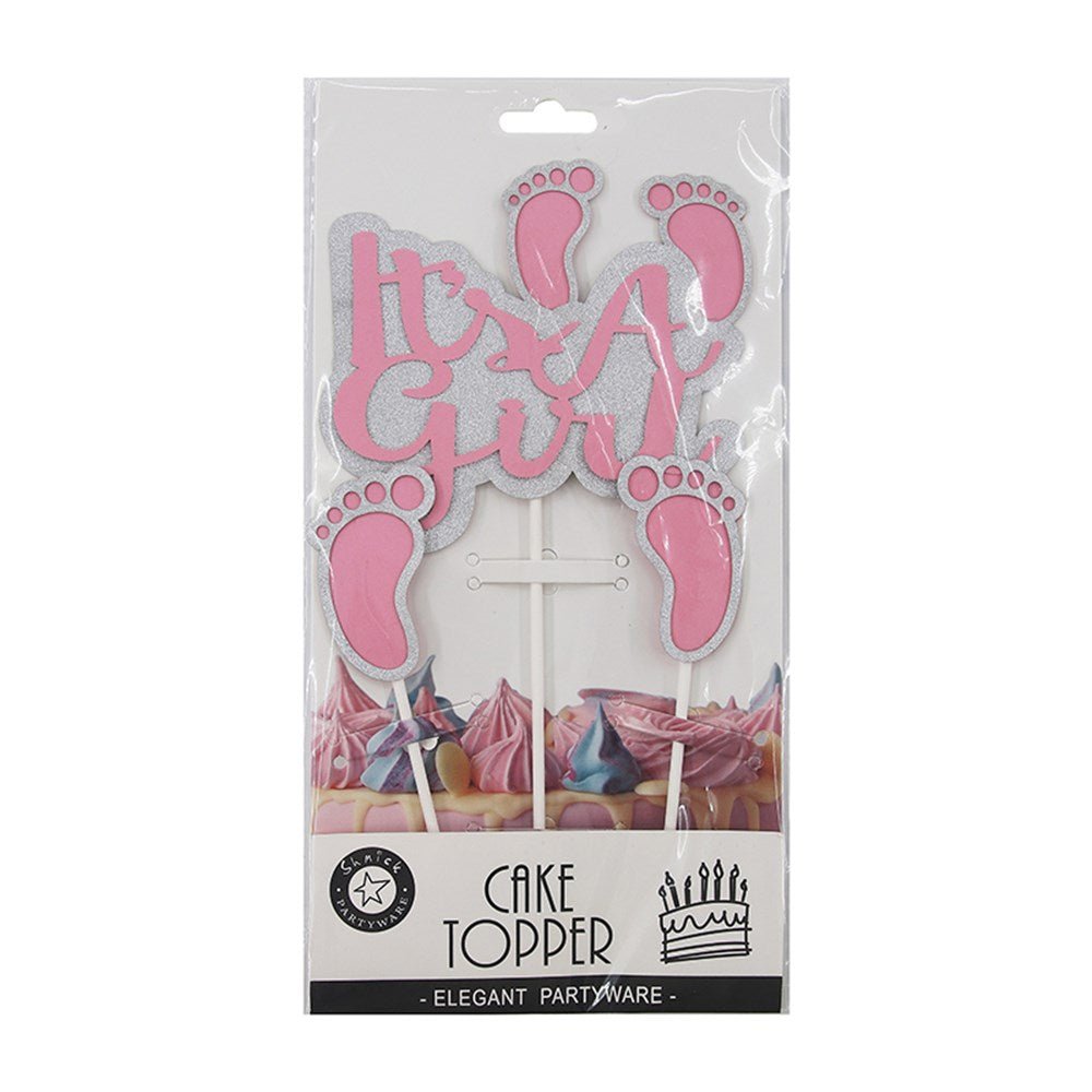 It's a Girl Pink Glitter Cake Topper – Everything Party