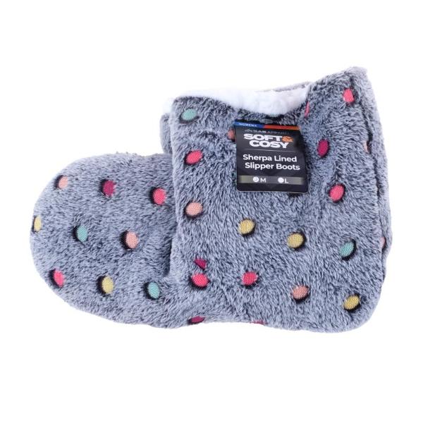 Womens Slippers Boots Sherpa Lined Polka Dots – Everything Party