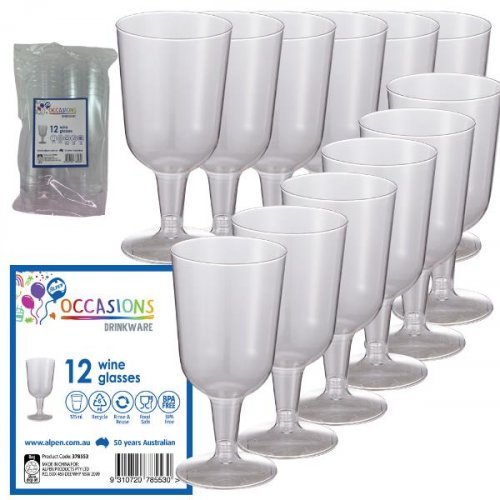 12pk Plastic Wine Glasses - Everything Party