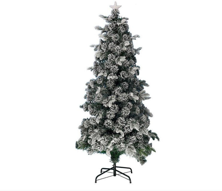 220cm Ultra Bright Multicolour Changing Flashing LED Light Up Frosted Snowy Christmas Tree - Everything Party