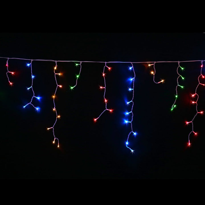 300 Super Bright Extra Long LED Icicle String Lights 17.5m - Multi Colour - Everything Party