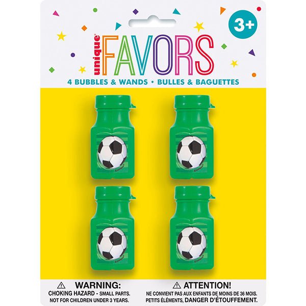 4pk Soccer Ball MIni Bubble Bottles - Everything Party