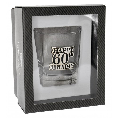 60th Birthday Badge Premium Scotch Glass Everything Party