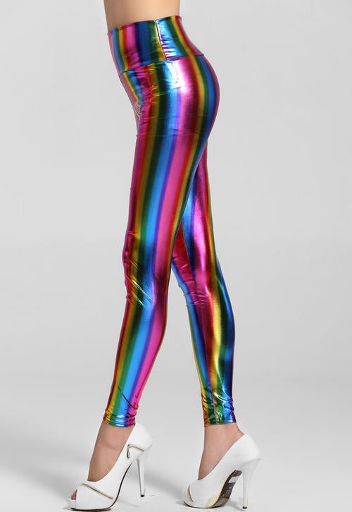 80 s Costume Metallic Legging 9 Colours Everything Party