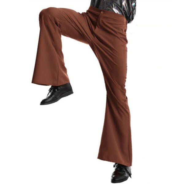 Adult 70s Disco Flare Pants Brown