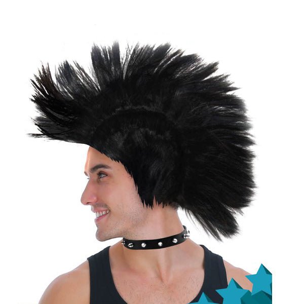 Adult Black Mohawk Punk Wig