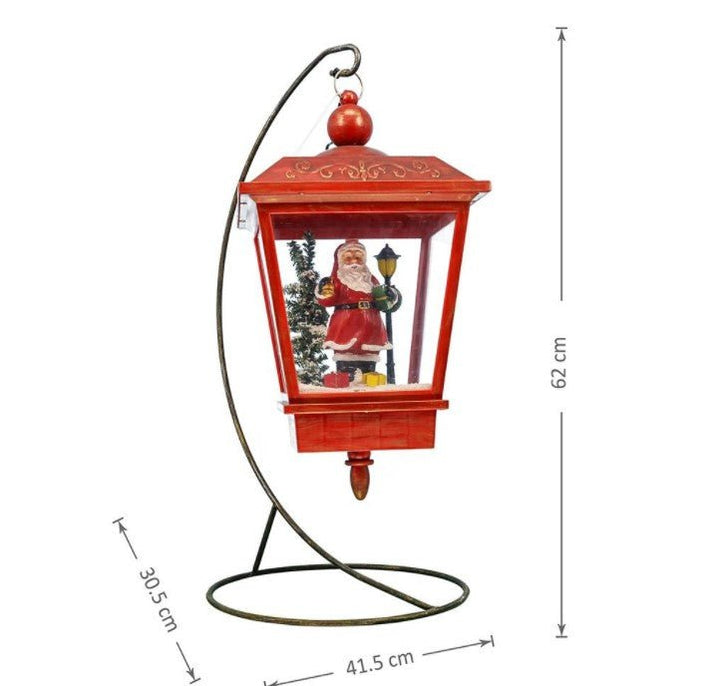 Animated Christmas Village Musical LED Snowing Lamp Post Table Decoration with Santa - Everything Party
