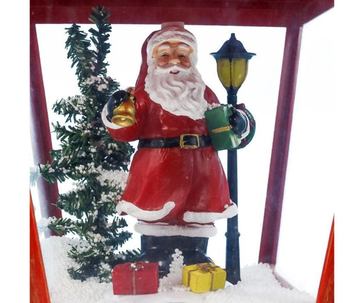 Animated Christmas Village Musical LED Snowing Lamp Post Table Decoration with Santa - Everything Party