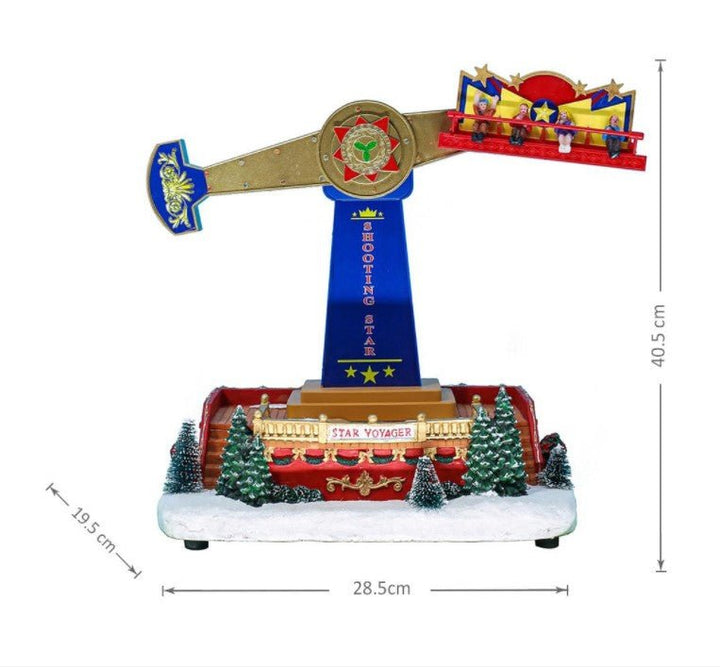 Animated Christmas Village Turning Spectacular Carnival Rides with Music and LED Lights - Everything Party
