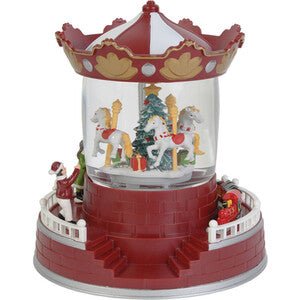 Christmas LED Water Lantern with Music Spinning Carousel And Swirling Confetti - Everything Party