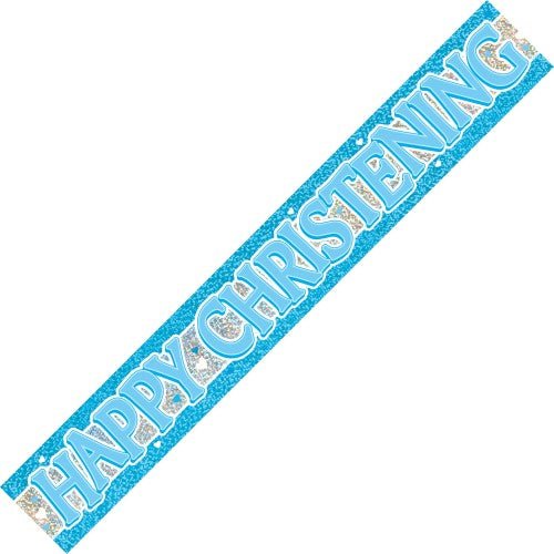 Happy Christening Banner (Pink, Blue) - Everything Party
