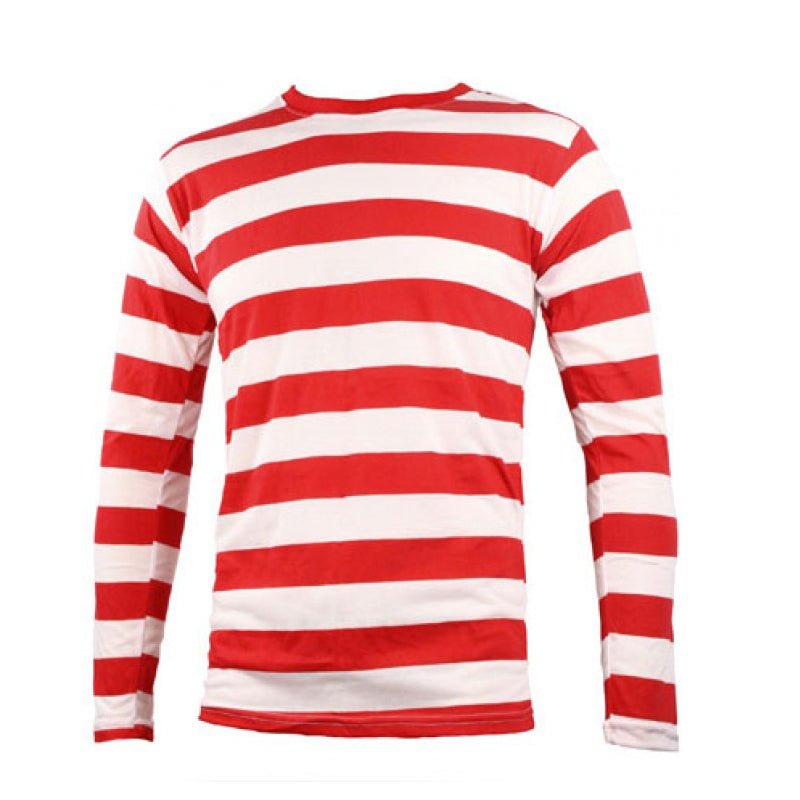 Where’s Wally? Red & White Striped T-Shirt – 100% Cotton, Book Week Costume Top