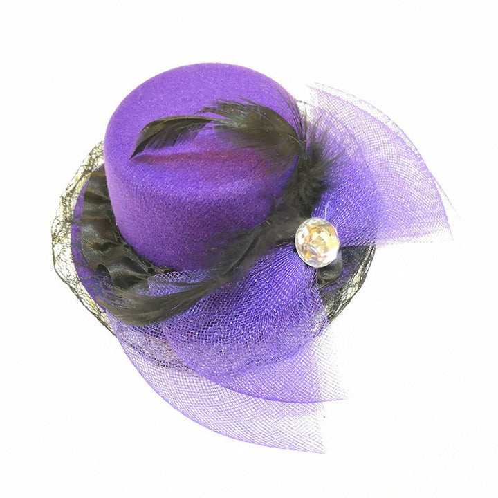 Melbourne Cup - Mini Hat with Feather and Bow Hair Clip - Everything Party