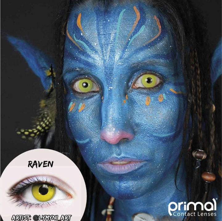 Primal Raven Yellow Coloured Halloween Costume Contact - Everything Party