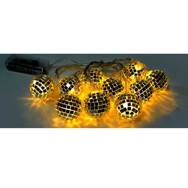 10pcs Disco Ball String Lights - Warm White - Everything Party