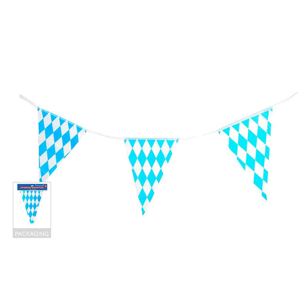 10pcs Traditional Oktoberfest Blue & White Flag Bunting Banner - Everything Party