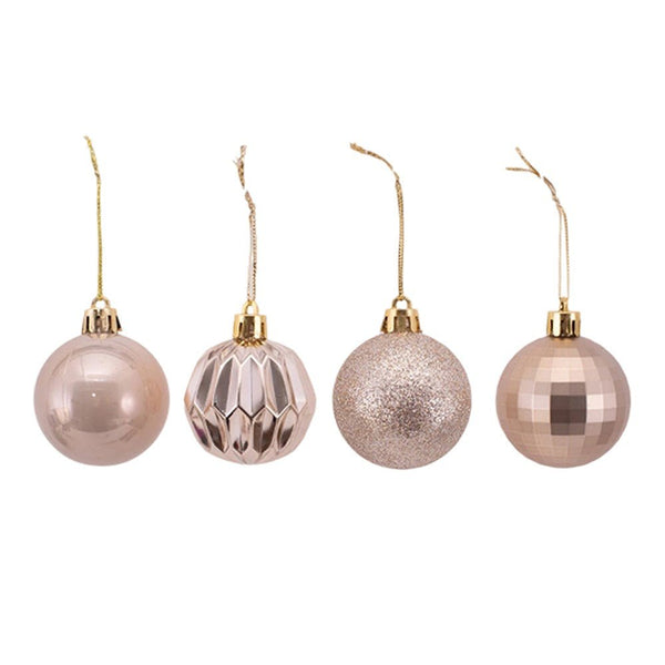 10pk Assorted 5cm Platinum Baubles Christmas Tree Decor - Everything Party