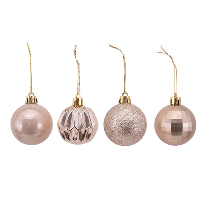 10pk Assorted 5cm Platinum Baubles Christmas Tree Decor - Everything Party
