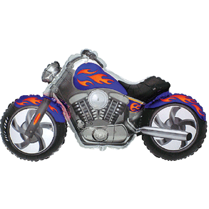 115cm Super Shape Motorbike Blue Foil Balloon - Everything Party