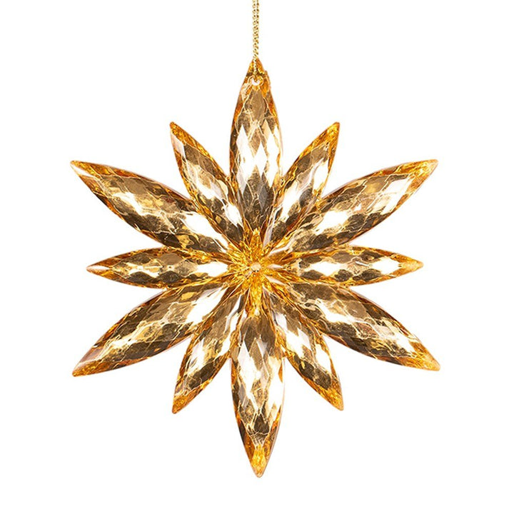 11cm Gold Acrylic Snowflake Tree Ornament - Everything Party