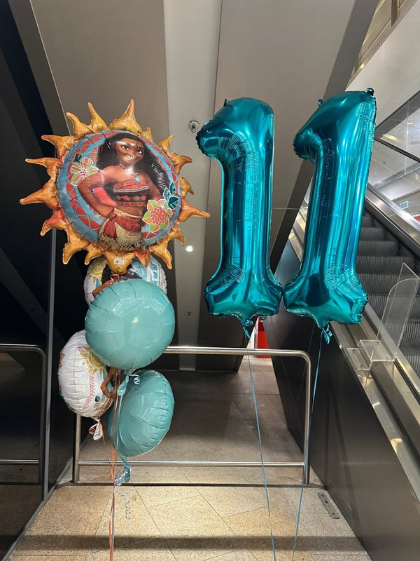 11th Birthday Moana Theme Helium Balloon set - Everything Party