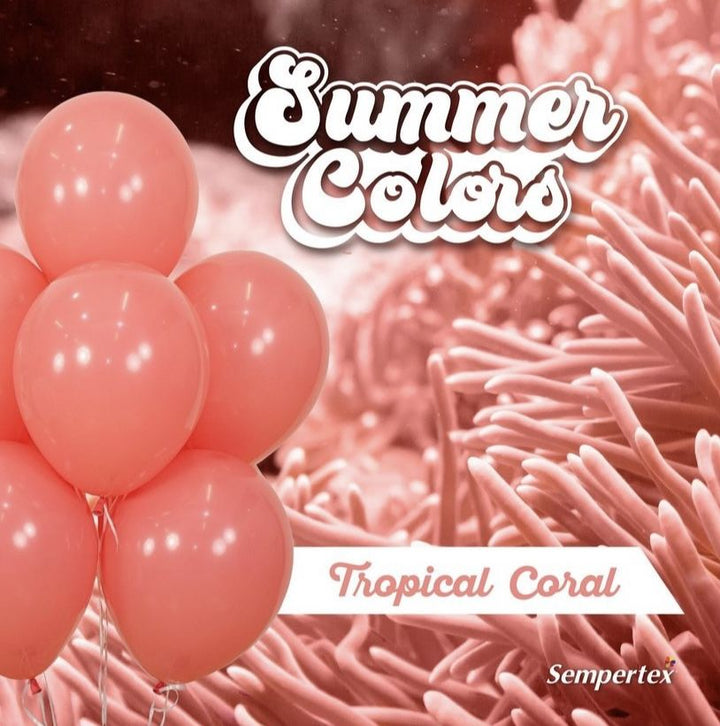 12" Sempertex Plain Latex Balloon - Fashion Tropical Coral - Everything Party