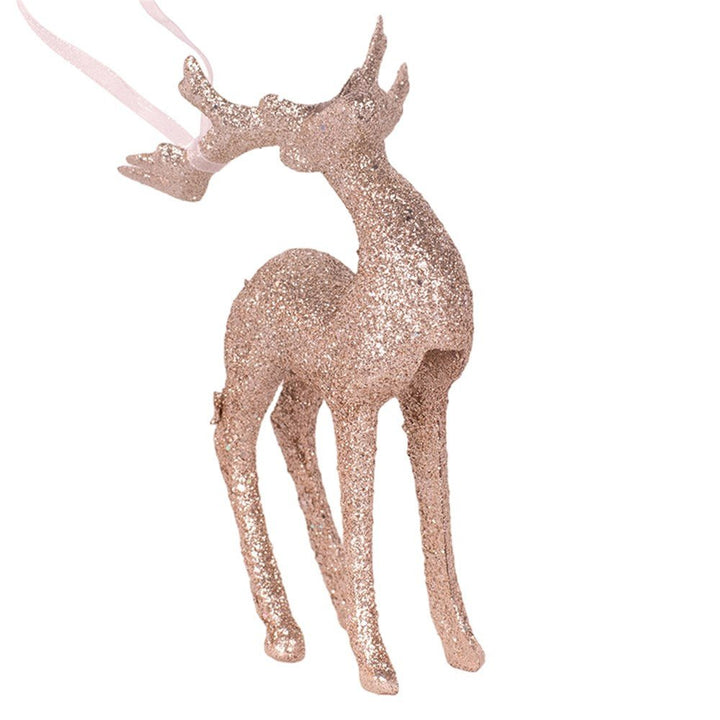 12cm Acrylic Glitter Reindeer Tree Ornament - Everything Party