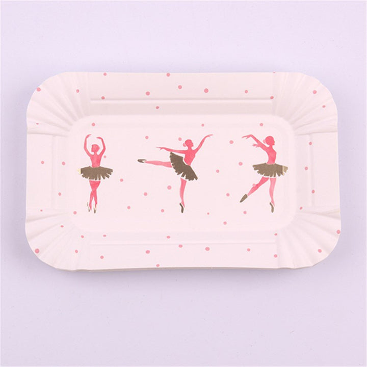12pk Ballerina Rectangular Paper Platters - Everything Party