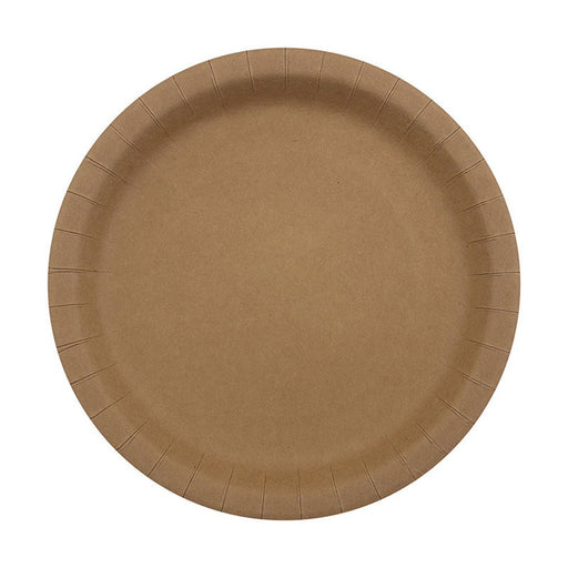 12pk Brown Kraft Paper Plates - Everything Party