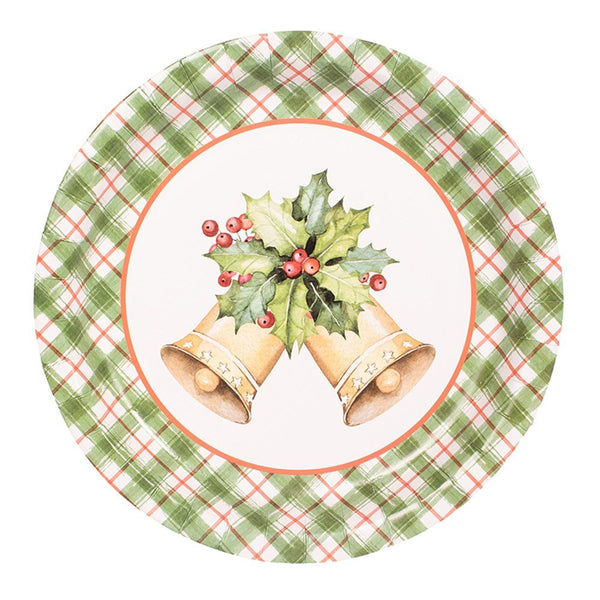 12pk Christmas Jingle Bells Paper Plates - Everything Party