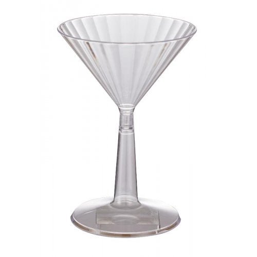 12pk Clear Plastic Martini Glass 175ml - Everything Party