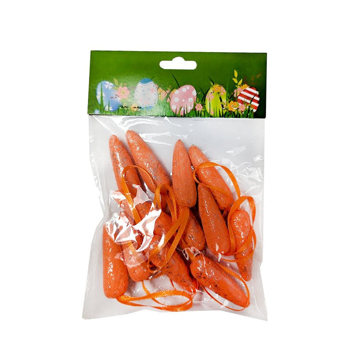 12pk Easter Glitter Foam Carrots with Ribbon - Everything Party