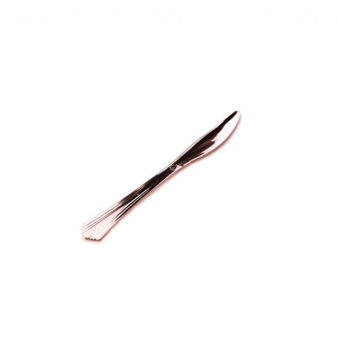 12pk Metallic Rose Gold Heavy Duty Reusable Plastic Knife - Everything Party