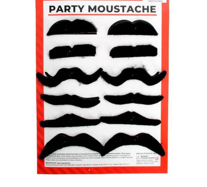12pk Party Moustache set - Everything Party
