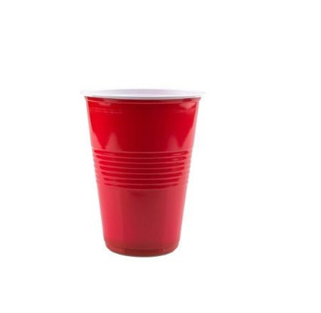 12pk Red Reusable Plastic Beer Pong American Cups 450ml - Everything Party