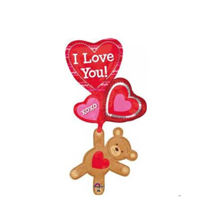 134cm Cute Floating Teddy Bear “I Love You” Foil Multi - Balloon - Everything Party