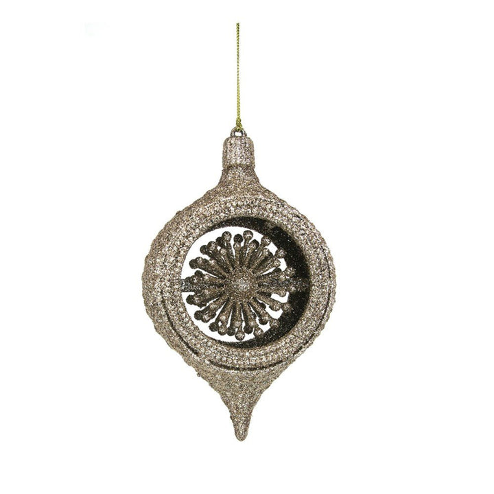 14cm Champagne Glitter Finial Ornament - Everything Party
