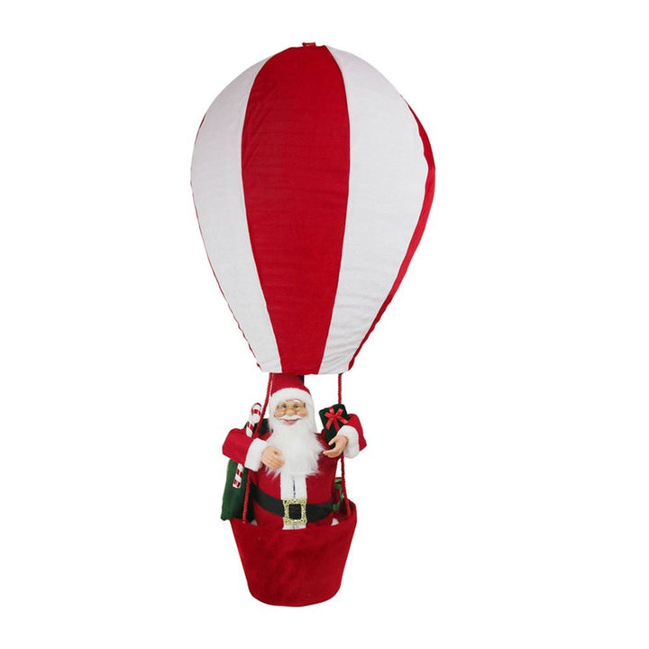 150cm/110cm Velvet Collapsible Hanging Santa in Hot Air Balloon - Everything Party