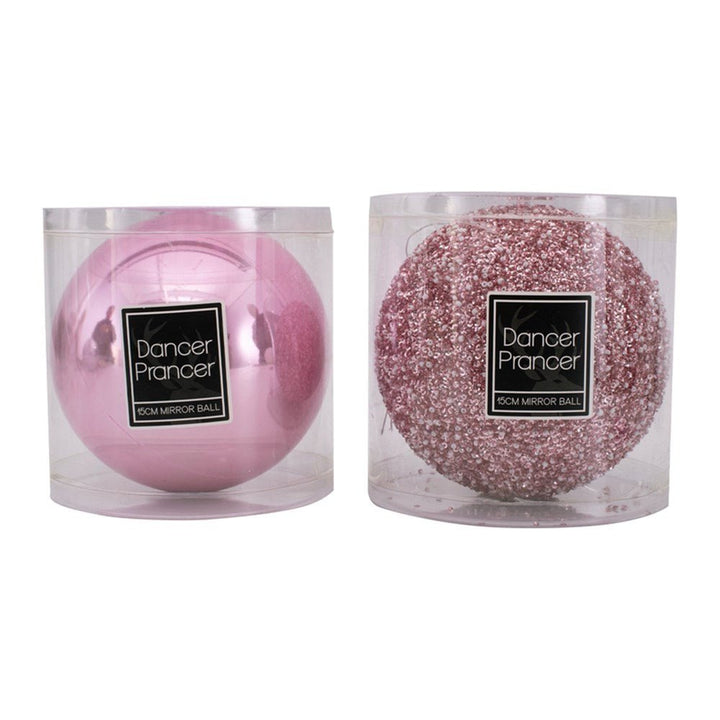 15cm Pink Sequin & Pearl Bauble Christmas Tree Decoration - Everything Party