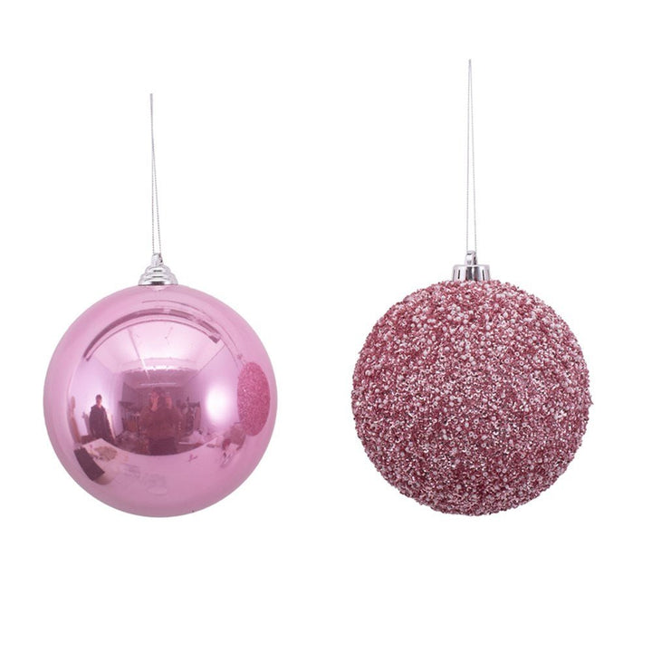 15cm Pink Sequin & Pearl Bauble Christmas Tree Decoration - Everything Party