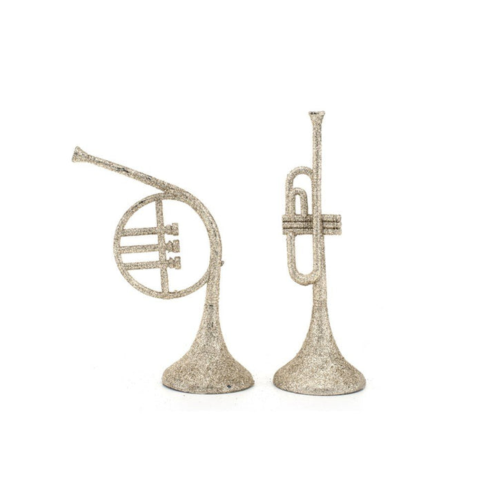 15cm Trombone Ornament – Champagne Glitter Finish - Everything Party