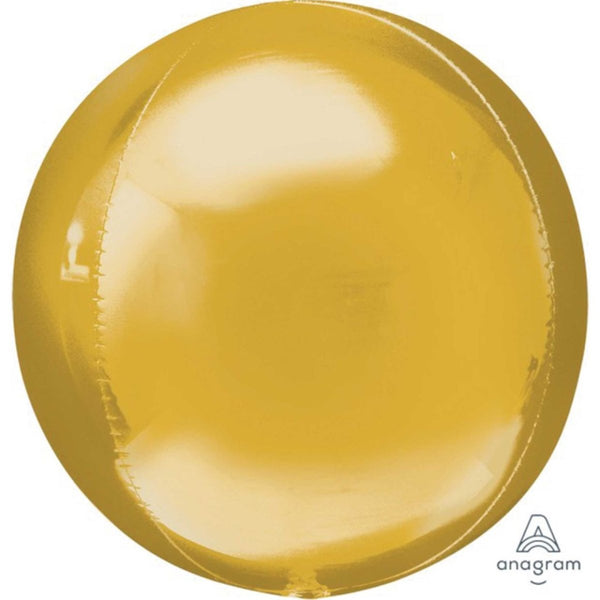 16" Anagram Solid Colour Orbz Balloon - Gold - Everything Party