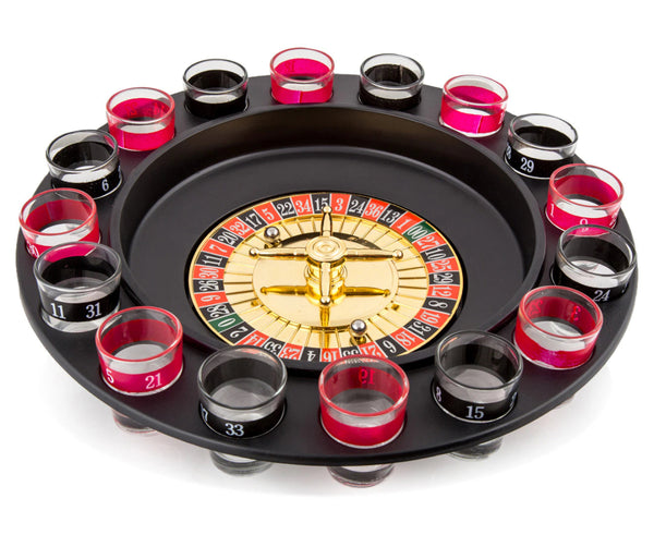 16 Shot Glasses Roulette Drinking Game - Everything Party
