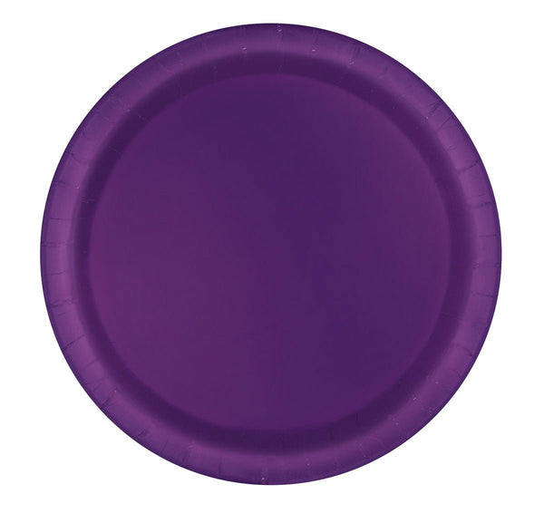 16pk Deep Purple Paper Plates - 23cm - Everything Party