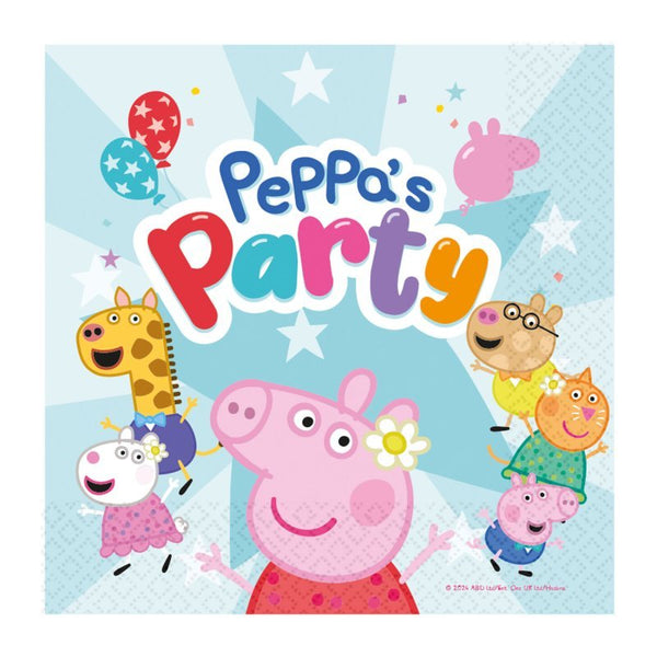 16pk Licensed Peppa Pig Confetti Party Lunch Napkins - Everything Party