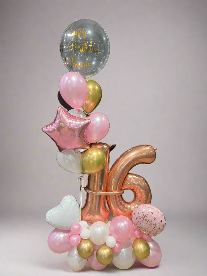 16th Birthday Balloon Balloon Arrangement with Helium Balloon Bouquet - Everything Party