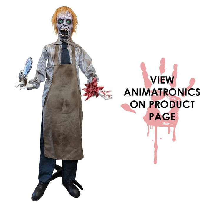 170cm Animated Standing Zombie with Chainsaw Sound & Light Halloween Prop - Everything Party