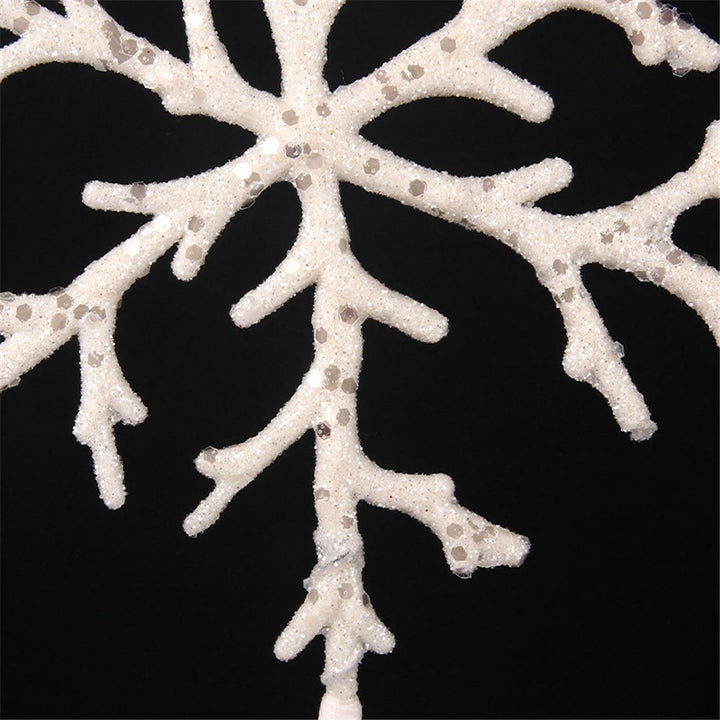 17cm White Glitter Snowflake with Stem - Everything Party