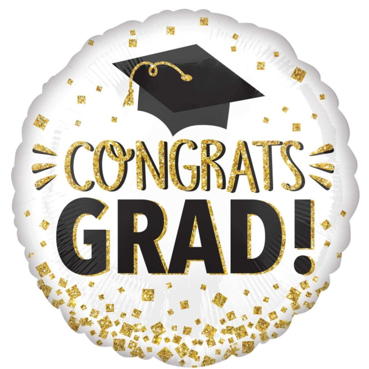 18" Anagram Congrats Grad Gold Glitter Foil Balloon - Everything Party